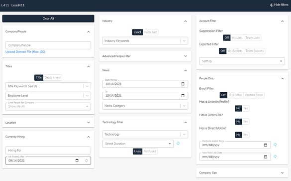 Graphic of Lead411 dashboard